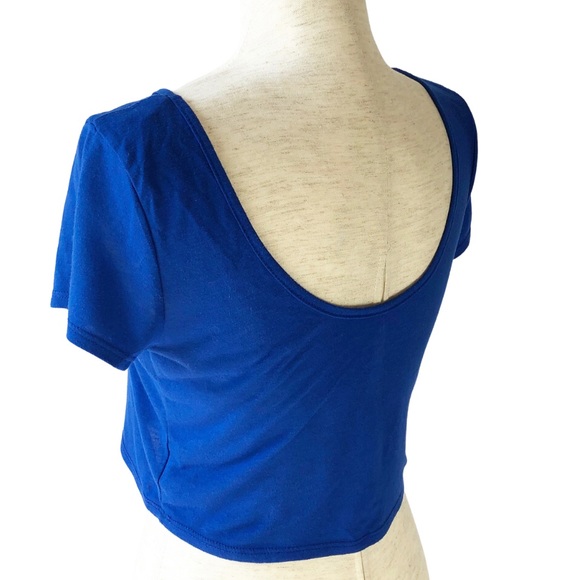 American Eagle Royal Blue Short Sleeve Crop Top - Picture 8 of 13